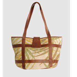 NWT KAIA PETERKA leather and fabric tote handmade in New York City